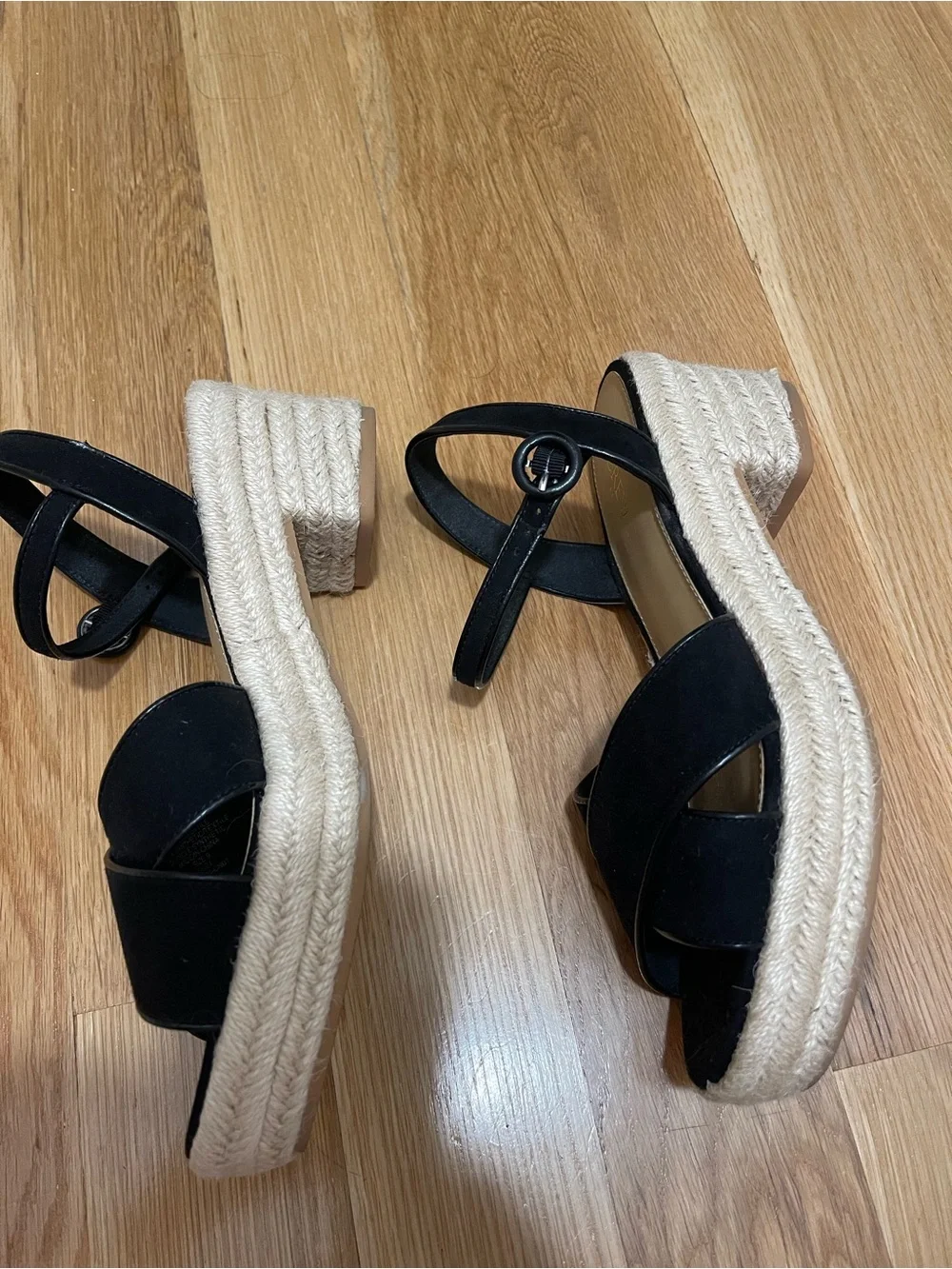 J Crew platform Espadrille Heeled Sandals in black